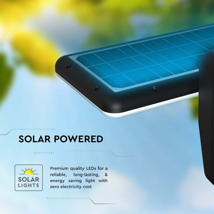 Lampa exterioară solară, 15W, 4000K - 6000K, negru, V-TAC 10315 [10]