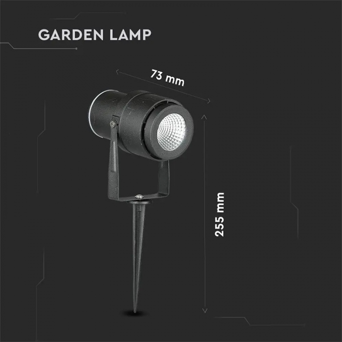 Lampa gradină, IP65, 12W, 4000K, alb neutru, negru, V-TAC, SKU-217545 [14]