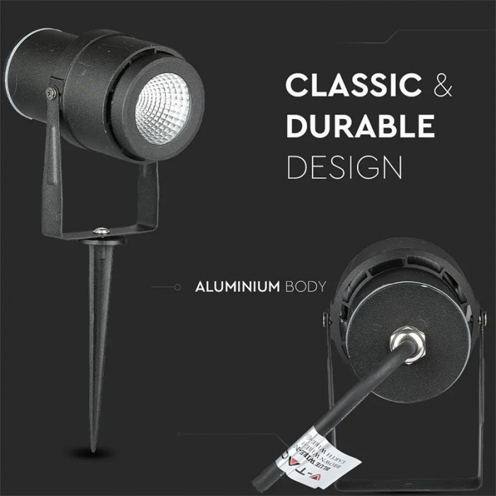 Lampa gradină, IP65, 12W, 4000K, alb neutru, negru, V-TAC, SKU-217545 [4]