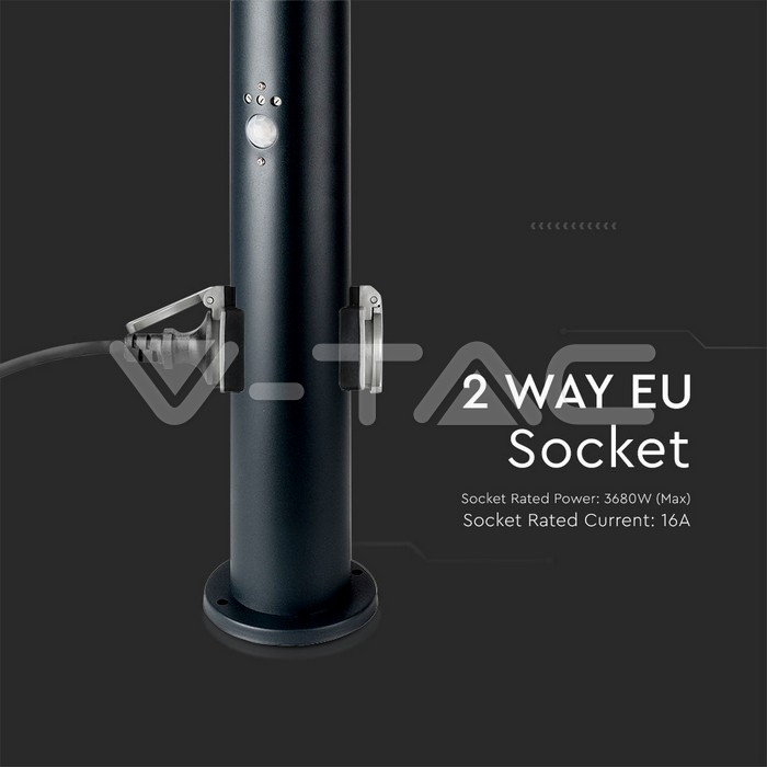 Lampa gradina soclu e27 cu senzor de miscare IP44 - negru V-Tac 8979 [7]