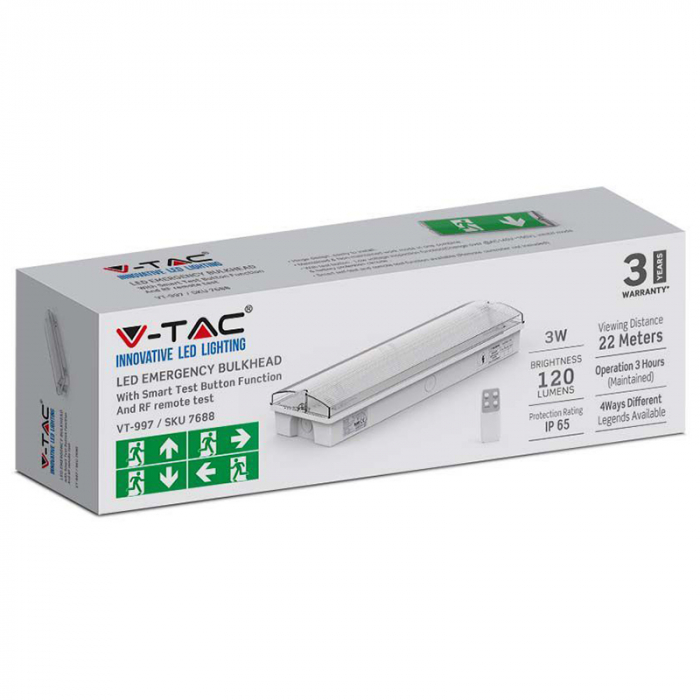 LAMPA IESIRE DE URGENTA EXIT EMERGENTA 3W 1.2AH 6400K [6]