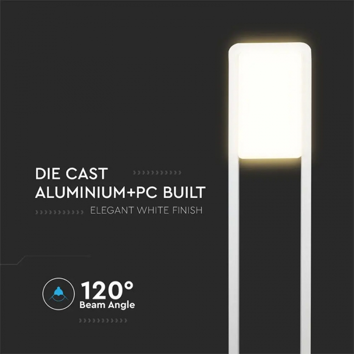 Lampa iluminat gradina, 10w, ip65, 3000k, alb cald, alb, V-TAC 20116 [6]