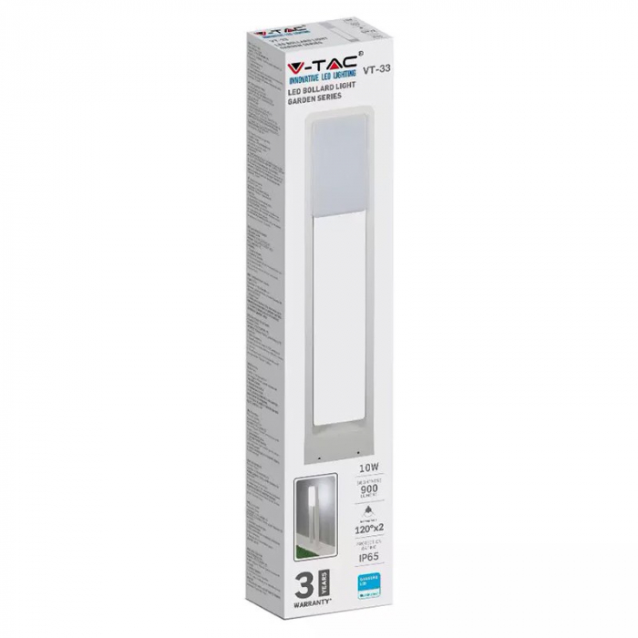 LAMPA ILUMINAT GRADINA 10W IP65 6400K ALB RECE - ALB [3]