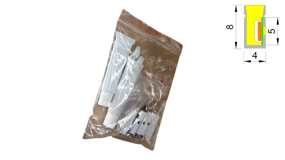 Banda led cob neon 4x8mm, 24V, 7.5W,IP67, 5 metri [4]