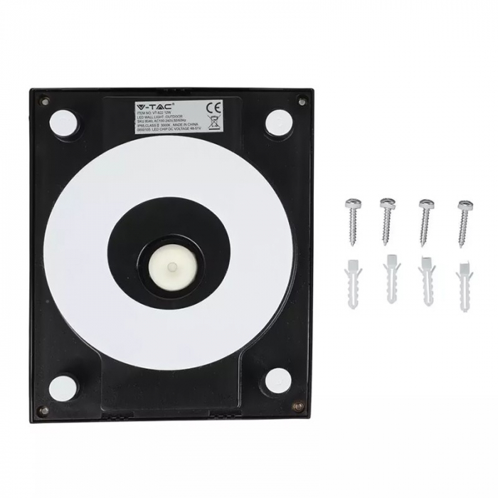 Lampa LED, 12W, 3000K, alb cald, negru, V-TAC 8340 [3]