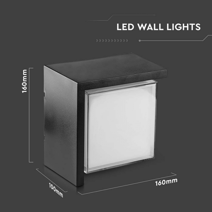Lampa led, 12w, ip65, 4000k, alb neutru, negru, V-TAC 218540 [11]