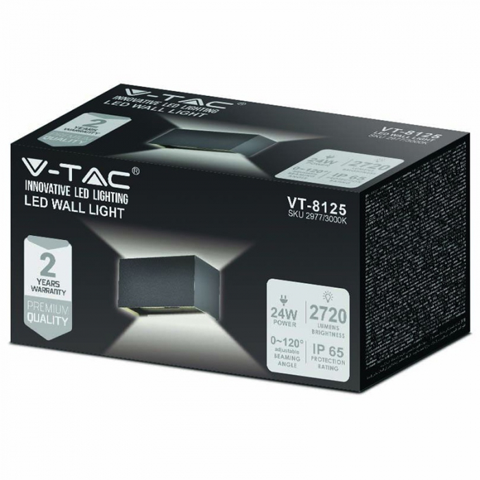 Lampa led, 24w, 4000k, alb neutru, ip65, negru, V-TAC 2978 [4]