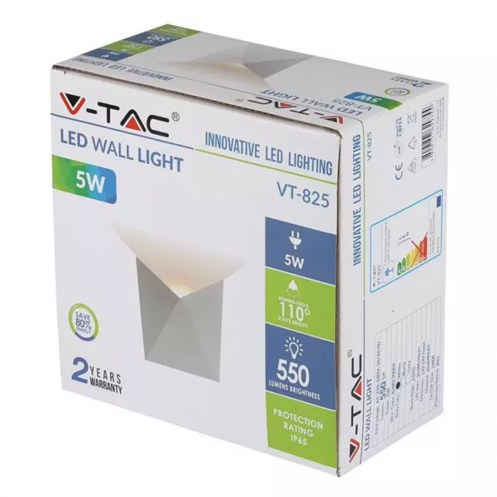 LAMPA LED 5W 3000K ALB CALD IP65 - ALB [5]