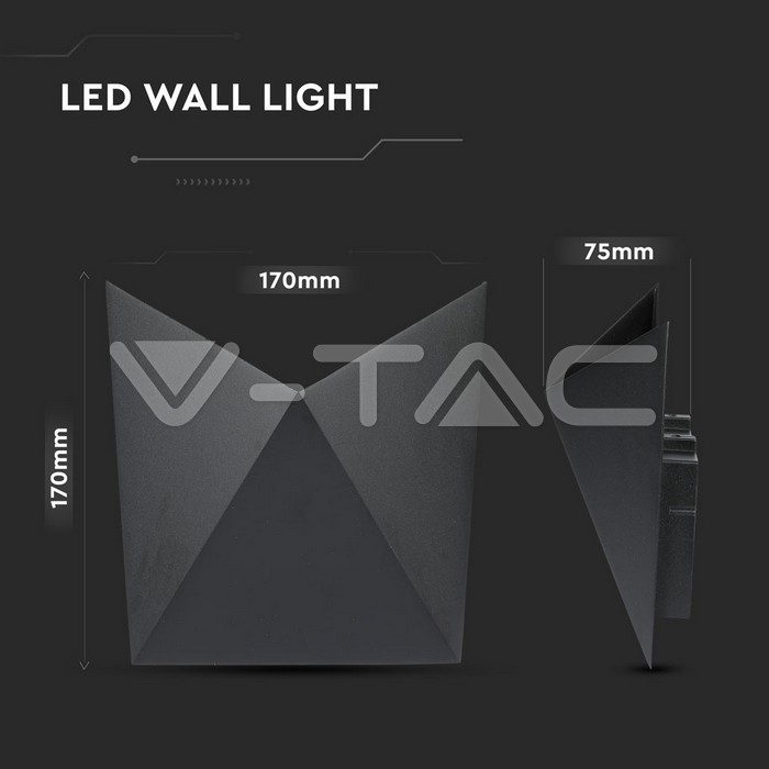 Lampa led, 5w, 4000k, alb neutru, ip65, negru, V-TAC 8283 [6]