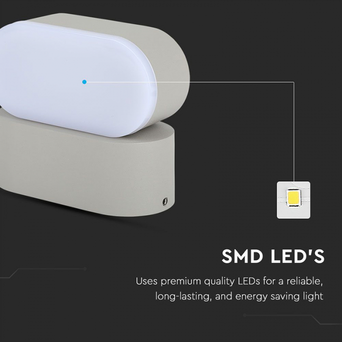 Lampa led, 5w, ip65, 4000k, alb neutru, gri, V-TAC 218291 [8]