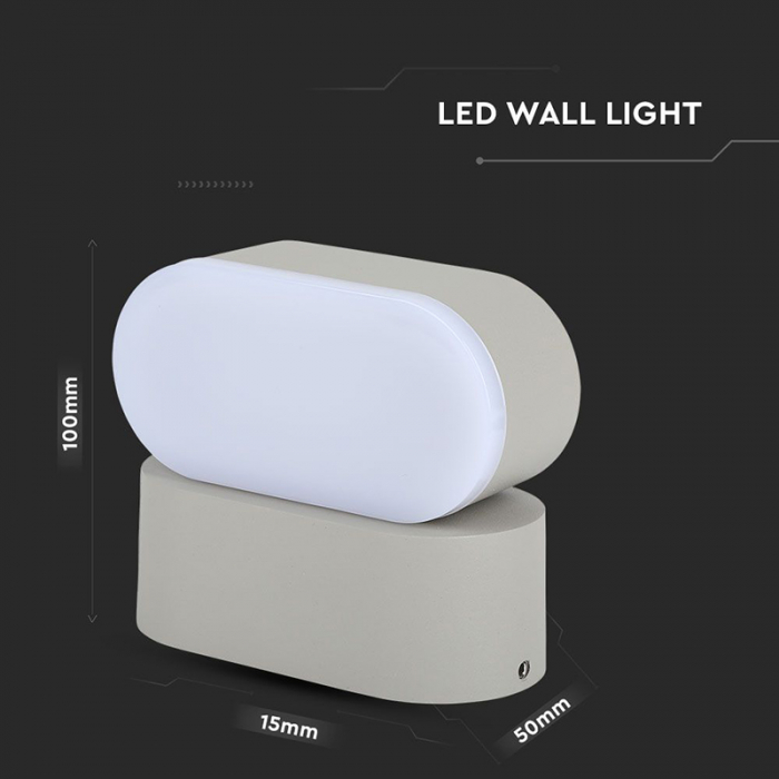 Lampa led, 5w, ip65, 4000k, alb neutru, gri, V-TAC 218291 [7]