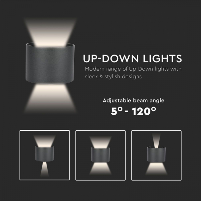 Lampa led, 6w, ip65, 4000k, negru, V-TAC 217090 [7]