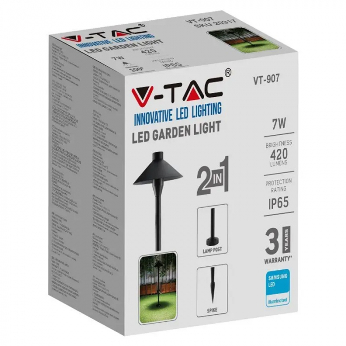 Lampa led, 7w, exterior, tip stalp/tarus, ip65, 6400k, V-TAC 20318 [5]