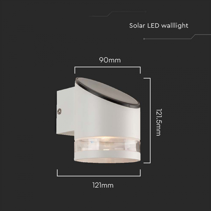 Lampa LED cu încărcare solară, 1W, IP54, 3000K, alb, V-TAC 10395 [4]