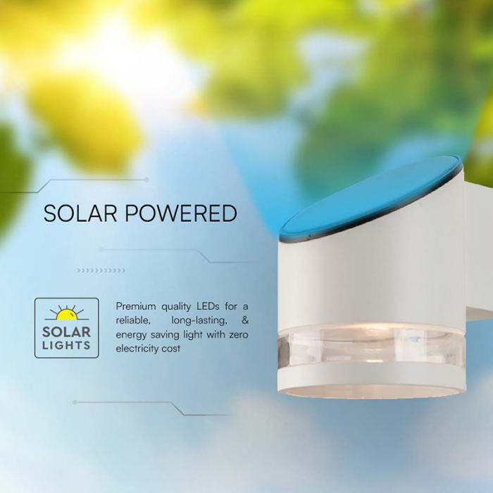 Lampa LED cu încărcare solară, 1W, IP54, 3000K, alb, V-TAC 10395 [8]