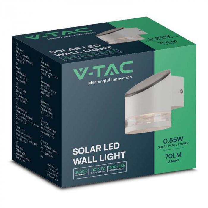 Lampa LED cu încărcare solară, 1W, IP54, 3000K, alb, V-TAC 10395 [3]