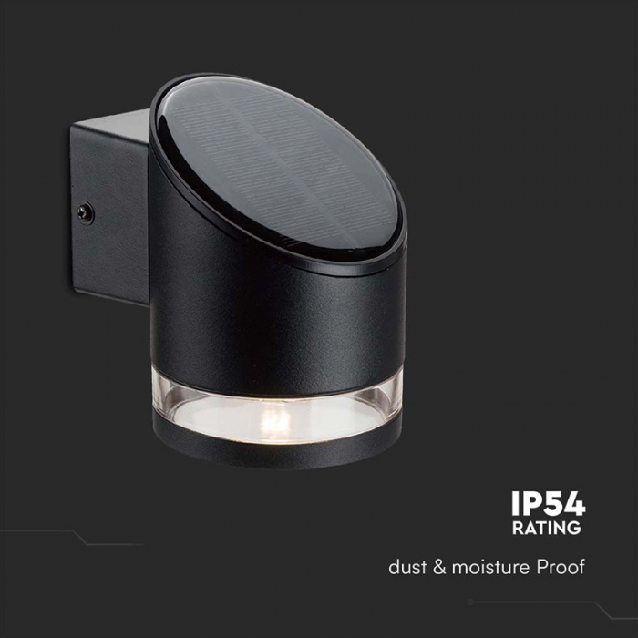 Lampa led cu incarcare solara, 1w, ip54, 3000k, negru, V-TAC 10384 [8]