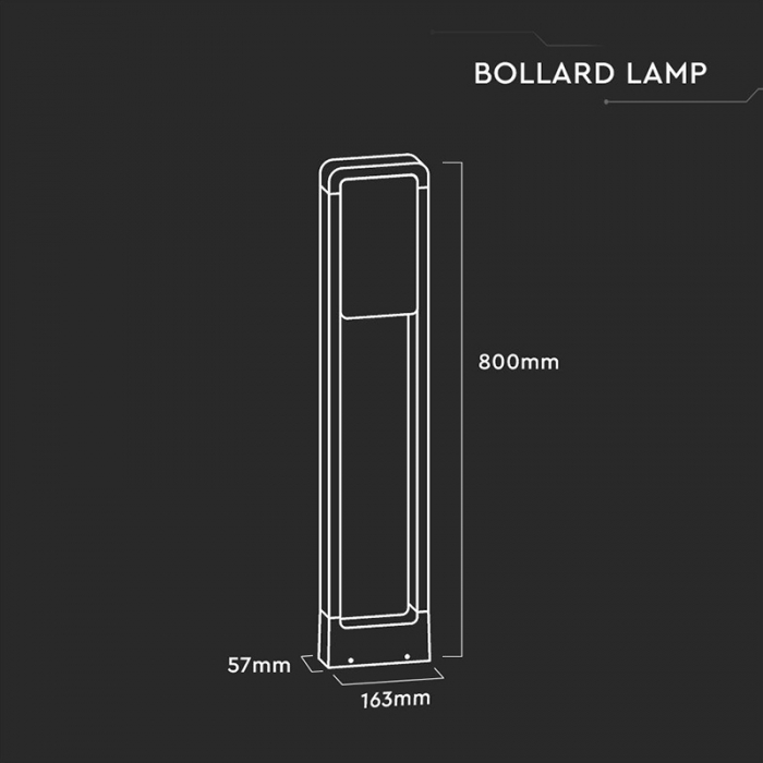 LAMPA LED GRADINA 10W IP65 3000K - NEGRU [3]