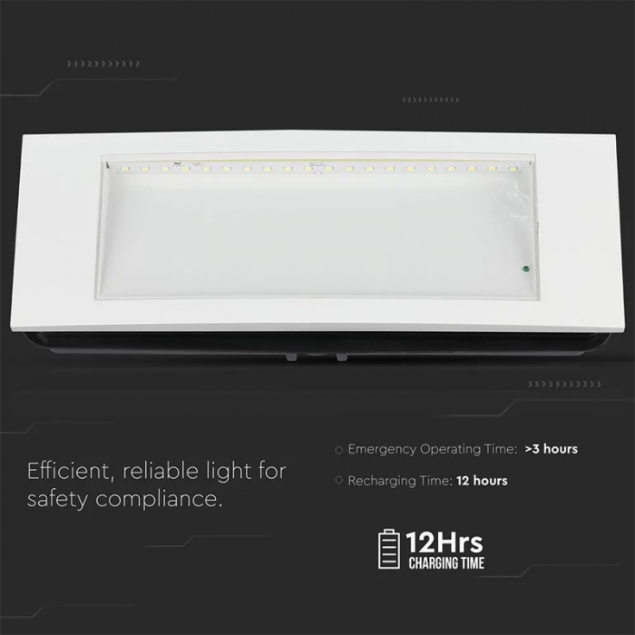 Lampa led iesire de urgenta 3.8w 6000k alb rece V-tac [8]