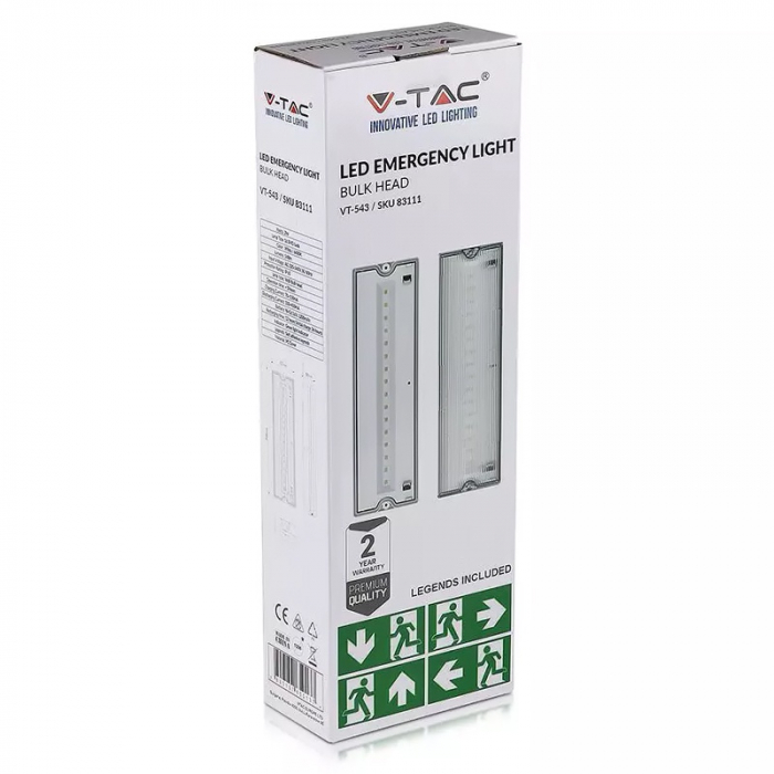Lampa led exit iesire de urgenta cu emergenta 3w 6400k alb rece V-tac 83111 [9]