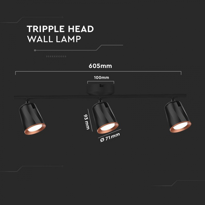 LAMPA LED MONTAJ PERETE 18W 4000K ALB NEUTRU, NEGRU [4]