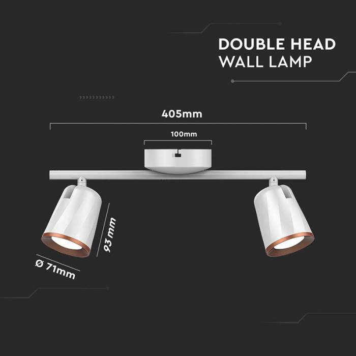 LAMPA LED MONTAJ PERETE 2X6W 4000K ALB NEUTRU - ALB [4]