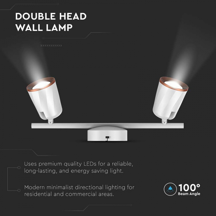 LAMPA LED MONTAJ PERETE 2X6W 4000K ALB NEUTRU - ALB [5]
