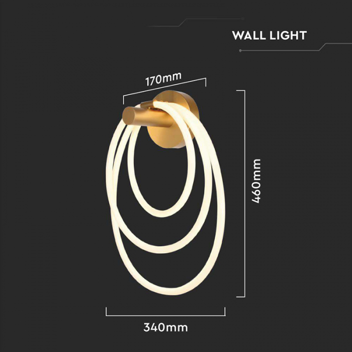 LAMPA LED MONTAJ PERETE 36W 3000K - AURIU [4]