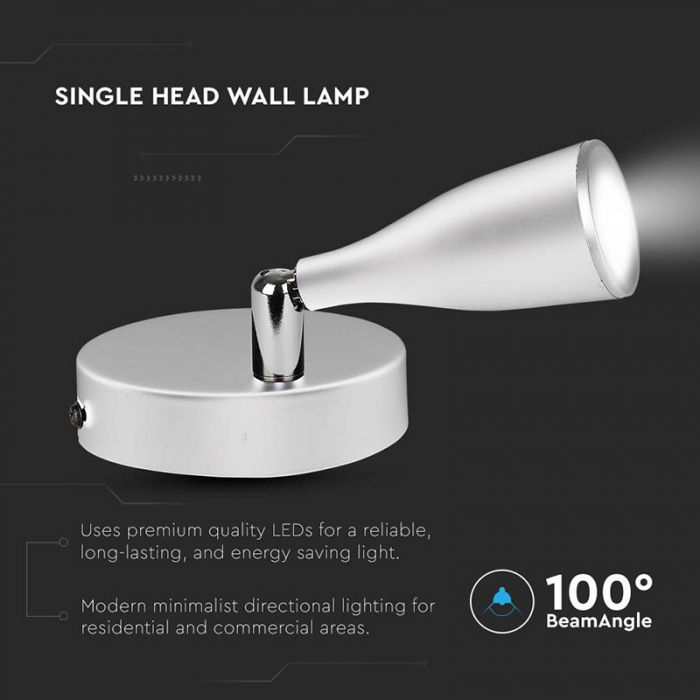LAMPA LED MONTAJ PERETE 4.5W 4000K ALB NEUTRU - ALB [7]