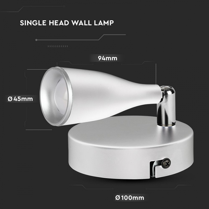 LAMPA LED MONTAJ PERETE 4.5W 4000K ALB NEUTRU - ALB [6]