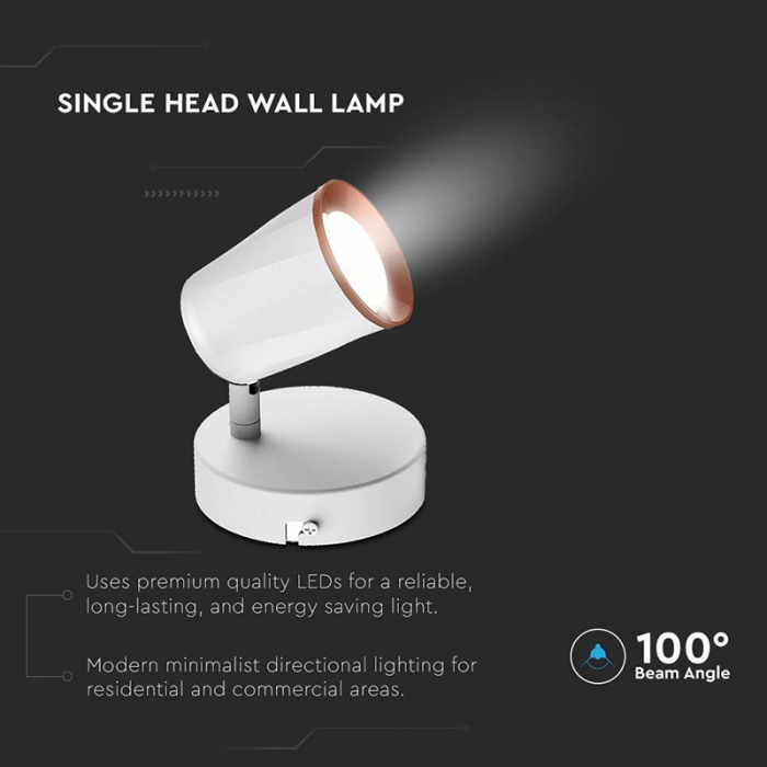LAMPA LED MONTAJ PERETE 6W 4000K ALB NEUTRU - ALB [5]