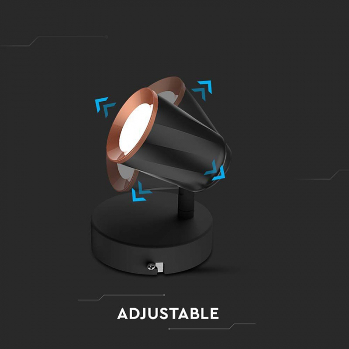 LAMPA LED MONTAJ PERETE 6W 4000K ALB NEUTRU - NEGRU [6]