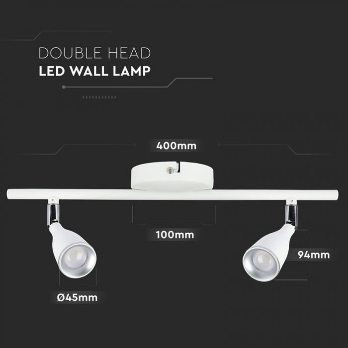 LAMPA LED MONTAJ PERETE 9W 4000K ALB NEUTRU - ALB [4]
