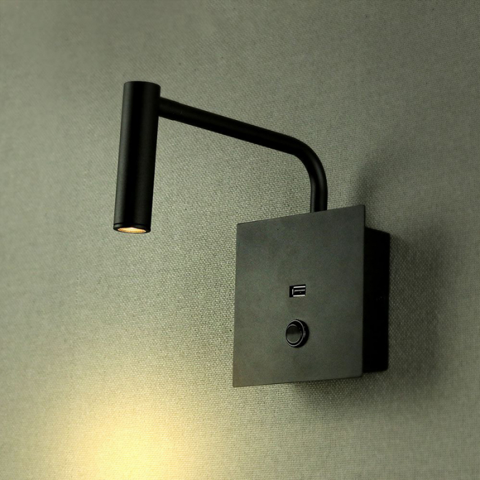 LAMPA LED PERETE 3W 3000K - NEGRU [12]