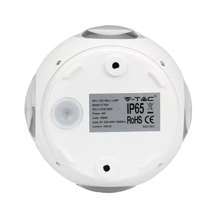 Lampa LED perete, 4W, IP65, 3000K, alb cald, V-TAC 8551 [4]