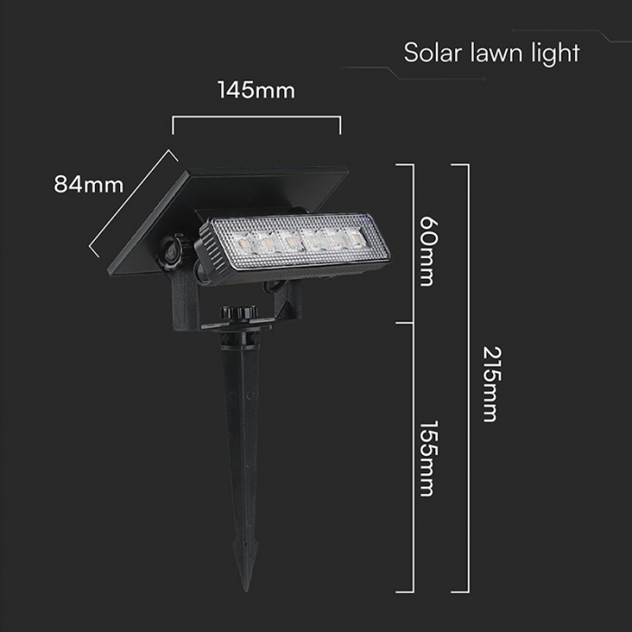 LAMPA LED SOLARA 1.5W 3000K 2IN1 MONTAJ PERETE + TARUS GRADINA IP65 [6]