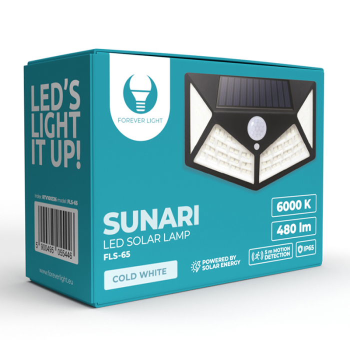 LAMPA LED SOLARA 6W CU SENZOR DE MISCARE 6000K [5]