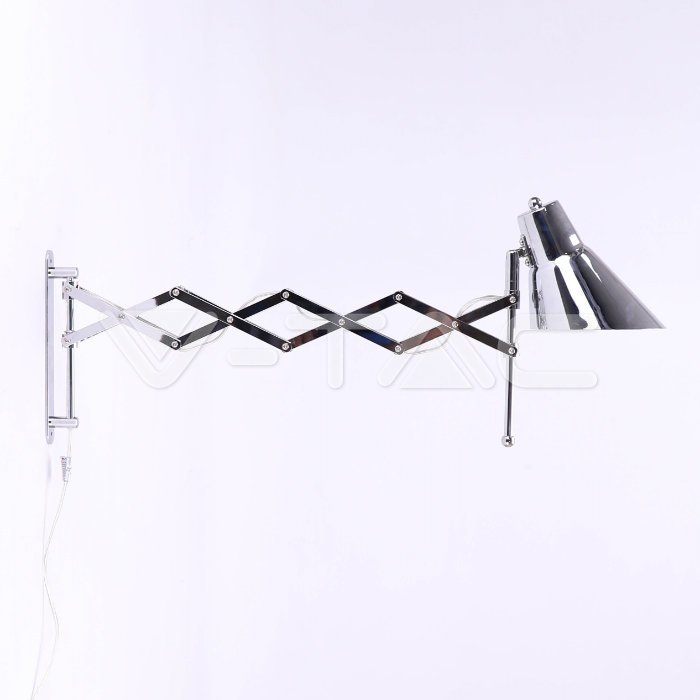 LAMPA MONTAJ PERETE CU BRAT AJUSTABIL E27 - CROM [3]