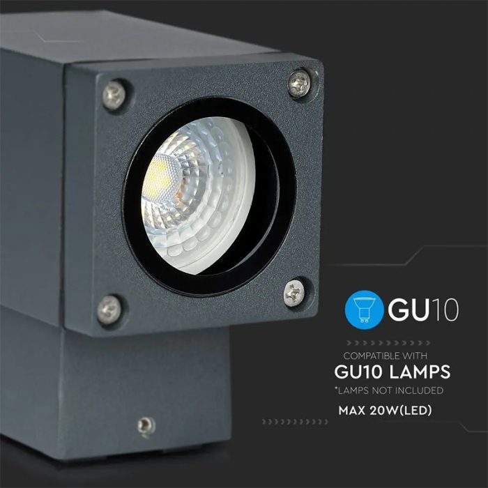 Lampa montaj perete, soclu GU10, IP44, V-TAC [13]