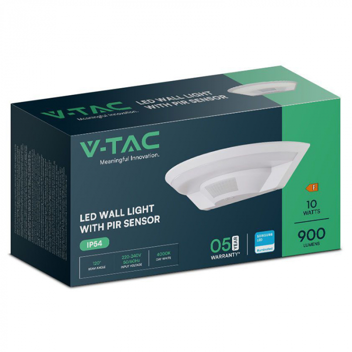 Lampă perete led 10w IP54 senzor de mișcare 3in1 - alb [9]