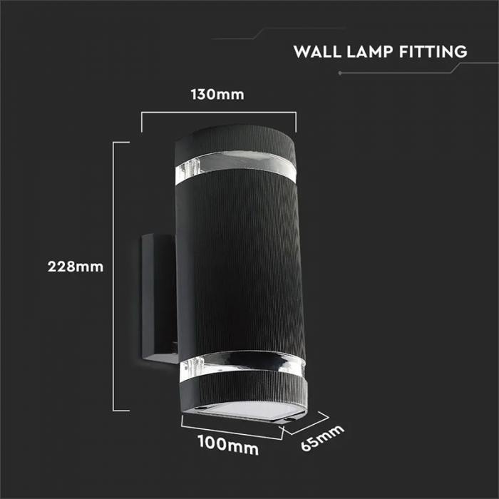 LAMPA PERETE SOCLU E27 IP44 - NEGRU [4]