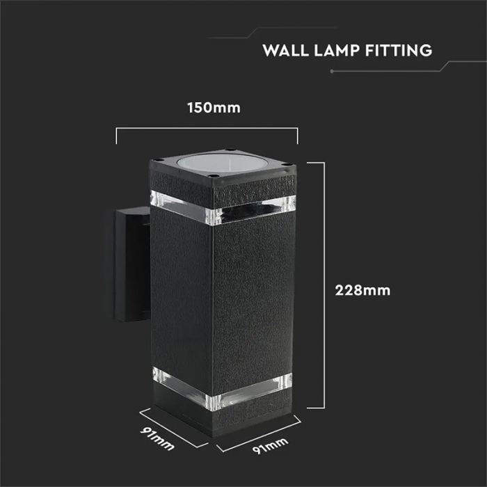 LAMPA PERETE SOCLU E27 IP44 - NEGRU [4]