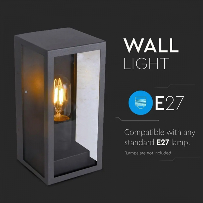 LAMPA PERETE SOCLU E27 - NEGRU MAT [8]