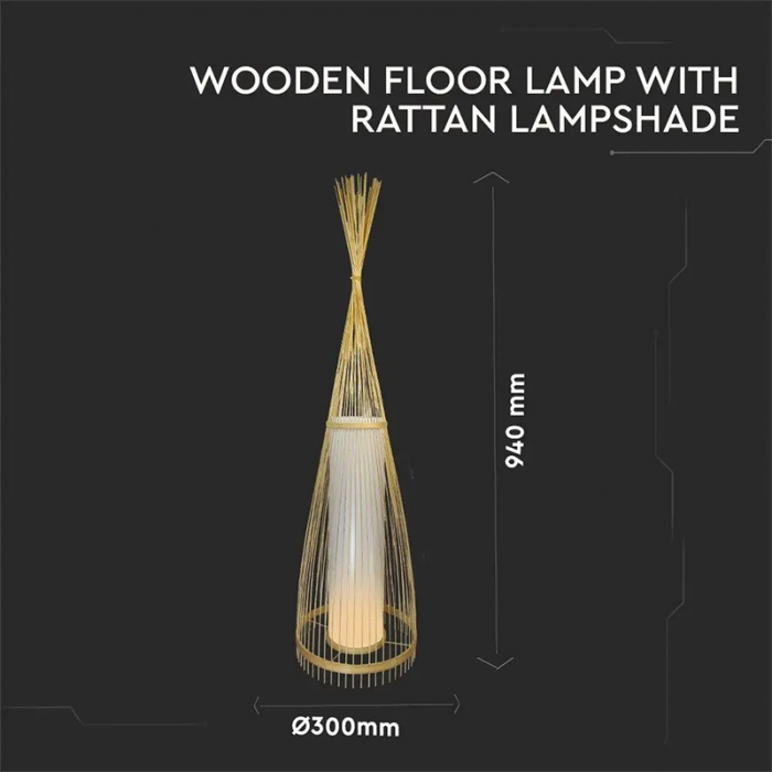 LAMPA PODEA DIN RATTAN SOCLU E27 100CM [3]