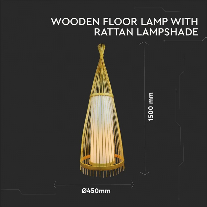 LAMPA PODEA DIN RATTAN SOCLU E27 150CM [3]