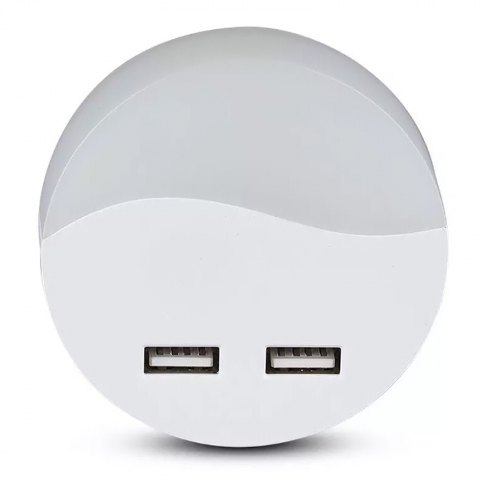 LAMPA VEGHE ROTUNDA CU SENZOR LUMINA 3000K ALB CALD + 2USB [3]