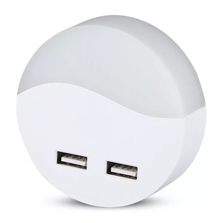 LAMPA VEGHE ROTUNDA CU SENZOR LUMINA 3000K ALB CALD + 2USB [1]