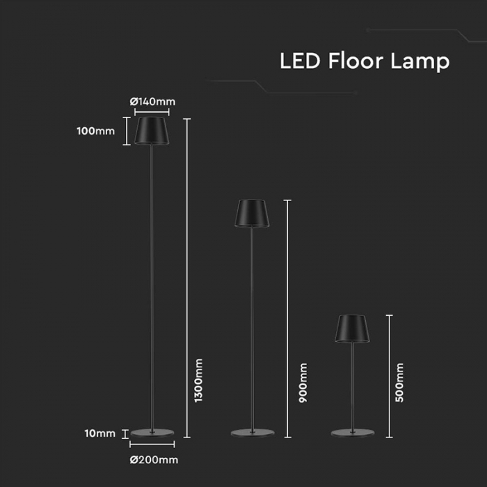LAMPADAR 4W CU ACUMULATOR IP54 3000K ALB CALD - NEGRU [7]