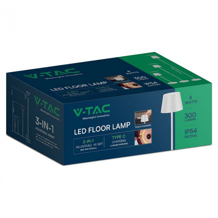 LAMPADAR 4W CU ACUMULATOR IP54 3000K ALB CALD - NEGRU [6]