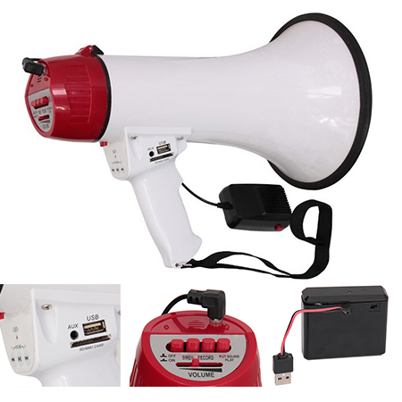 MEGAFON 35W USB INREGISTRARE + ACUMULATOR + SIRENA [2]